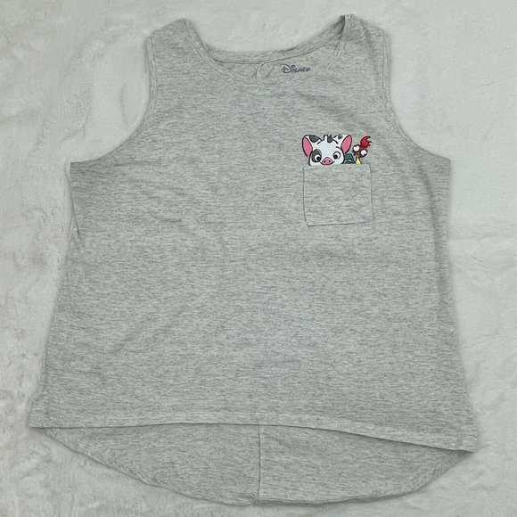 Disney Hot Topic Hei Hei & Pua in Pocket Junior’s XL Tank Gray & White - Picture 2 of 7